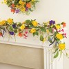 Collections Etc Yellow Rose Wildflower Floral Garland 60" x 6" x 4" - 2 of 2