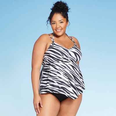 white plus size swim top