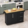 Kitchen Island Cart with 2 Door Cabinet and Three Drawers,43.31 Inch Width with Spice Rack,Towel Rack - 2 of 4