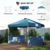 10' x 10' Pop Up Canopy Tent with 2 Half Sidewalls, UV50+ Instant Sun Shelter with Wheeled Carry Bag - 4 of 4