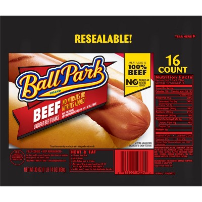 Ball Park Uncured Beef Franks - 30oz/16ct