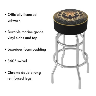 Pontiac Firebird Black Swivel Metal Bar Stool