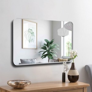FURNIinspire Metal Frame Rectangle Mirror Crystal Clear Reflections Bathroom Vanity Bedroom Wall Decor, Gold, 36"*24"*1.2" - 1 of 4