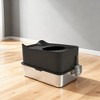 TinyHomie Cat Litter Box with Scoop, Top Entrance, Non-slip Pads Black - 2 of 4