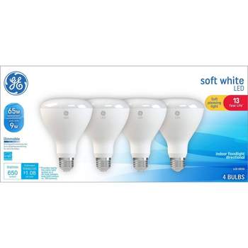 GE 9W 4pk BR30 Indoor Soft White LED Medium Base Light Bulb