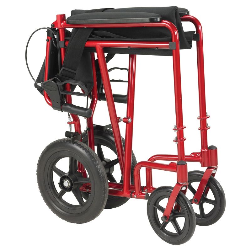 Drive Medical Lightweight Expedition Transport Wheelchair with Hand Brakes - Red, 3 of 4