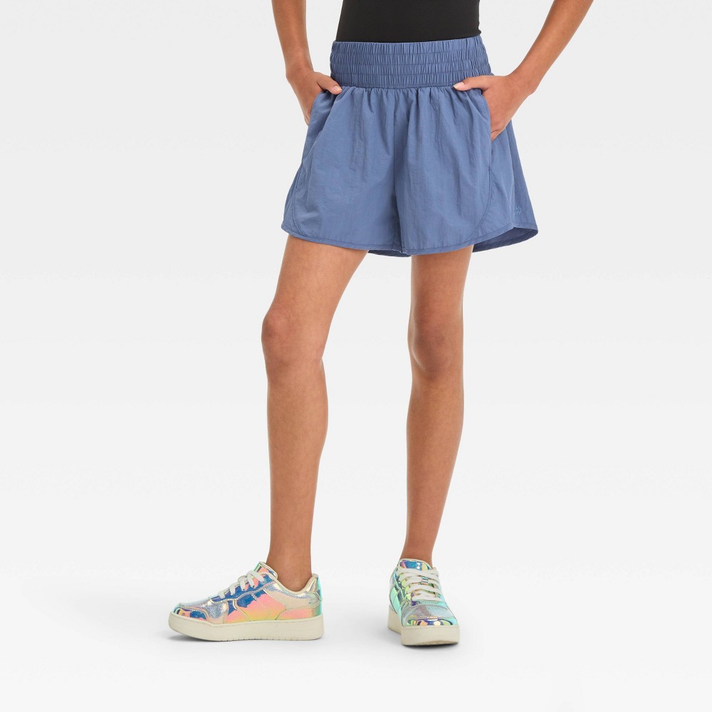 Girls' High-Rise Shorts - All In Motion™ Dark Blue XL