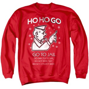 Men's Monopoly Ho Ho Go To Jail Christmas Crewneck Sweatshirt - 1 of 4