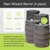 Good Ideas Rain Wizard 50 Gallon Plastic Outdoor Home Rain Barrel Water Storage Collector with Brass Spigot and Flat Back Design, Oak (4 Pack) - 2 of 4