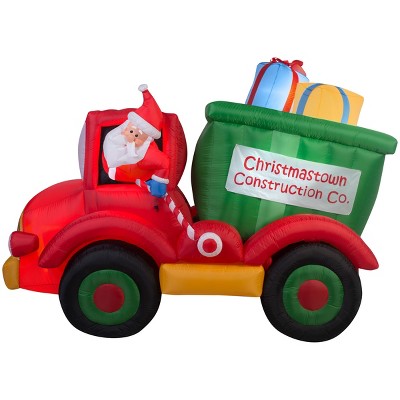 Gemmy Animated Christmas Airblown Inflatable Dump Truck w/Presents, 6 ft Tall, Multicolored