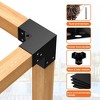 Pergola Bracket Set for 6"x6" (Actual 5.6"x5.6") Timber, 4-Piece 3-Way Heavy-Duty Steel Corner Brackets for Gazebos and Patio Structures - 2 of 4