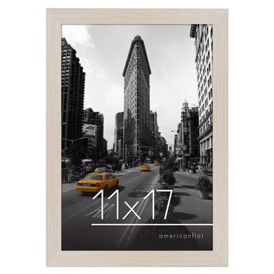Americanflat 11x17 Light Wood Picture Frame, Legal Sized Paper Display. Shatter-Resistant Glass. Hanging Hardware Included