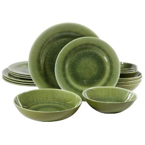Gibson Home Casper Court 16-Piece Melamine Dinnerware Set – Reactive Glaze Look - Service for 4 - 1 of 4