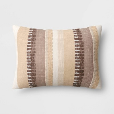 Oversized Stitched Lumbar Throw Pillow Neutral - Threshold™