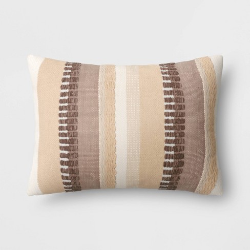 Oversized Modern Geometric Patterned Lumbar Throw Pillow Brown - Threshold™