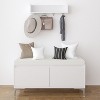 Airsurfer Wall-Mounted Entryway Shelf with Hooks and Storage Bench Set, Modern White Shoe Cabinet with Cushion and Closed Storage for Hallway, Bedroom - 4 of 4