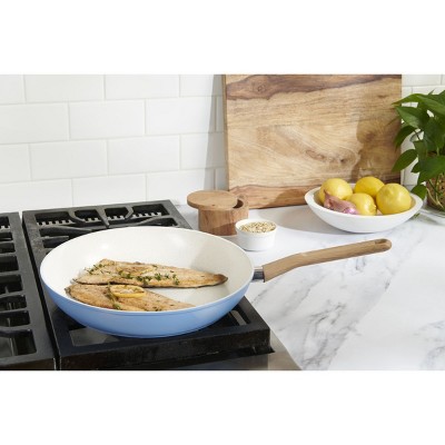 Healthy Ceramic Nonstick 12" Fry Pan with Light Blue Exterior
