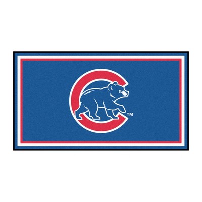 MLB Chicago Cubs 3'x5' Bear Logo Plush Area Rug - Blue