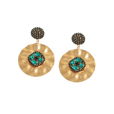 SOHI Women's Gold Circular Drop Earrings