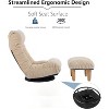 Acekool Swivel Lounge Chair - Adjustable Grey Floor Recliner for Living Room & Office - 3 of 4