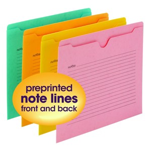 Smead Notes File Jacket, Letter Size, Assorted Colors, 12 per Pack (75616) - 1 of 4