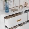 Black 6 Drawer Dresser with Storage Space, Modern Wooden Dresser with Gold Handles - 4 of 4