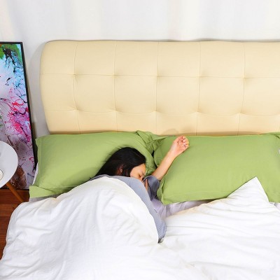 Sage Green Polyester Microfiber Queen Pillowcases Set of 2