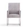 Element Velvet Dining Armchair Gray: High-Back, Stainless Steel Frame - Manhattan Comfort - 3 of 4