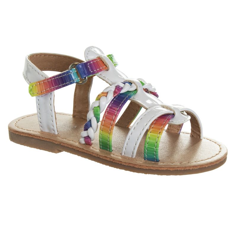 Laura Ashley Girls Hook and Loop Strappy Gladiator Sandals. (Toddler/Little Kids)., 1 of 8