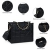 Tote Bag for Women Quilted Chains Stachel Purse and Handbags with Shoulder Strap (E.Black-M) - 4 of 4