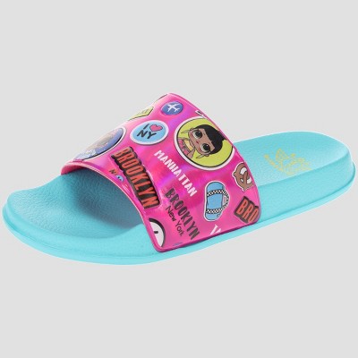 SUPER MARIO Nintendo Sandals, Mario and Luigi Mismatch Slide Sandal, Boys Sizes 12 to 4