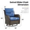 Outdoor Swivel Rocker Patio Chairs - 360 Degree Swivel Glider Seating Wicker Rocking Chairs Set of 2 with High Back for Porch Balcony Deck - 3 of 4