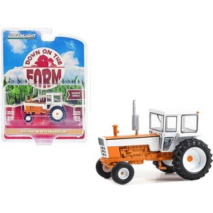 1973 Tractor with Enclosed Cab Orange and White "Down on the Farm" Series 8 1/64 Diecast Model by Greenlight - 1 of 3