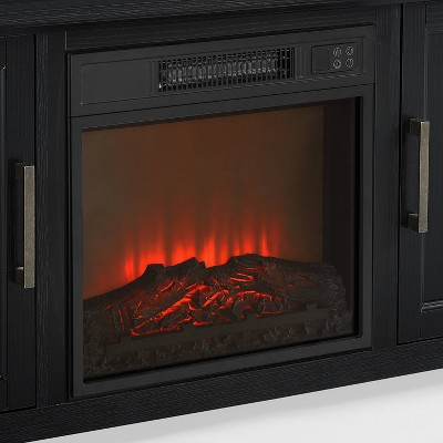Camden Black Corner TV Stand with Fireplace