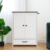 White Hidden Dog Feeding Station, Pull-Out Dog Bowl Cabinet with 2 Hidden Bowls & Adjustable Panel, for Medium-Sized Dogs – Cuddlewood - 3 of 4