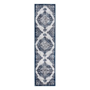 Ivory Gray And Blue Medallion Area Rug - 1 of 4