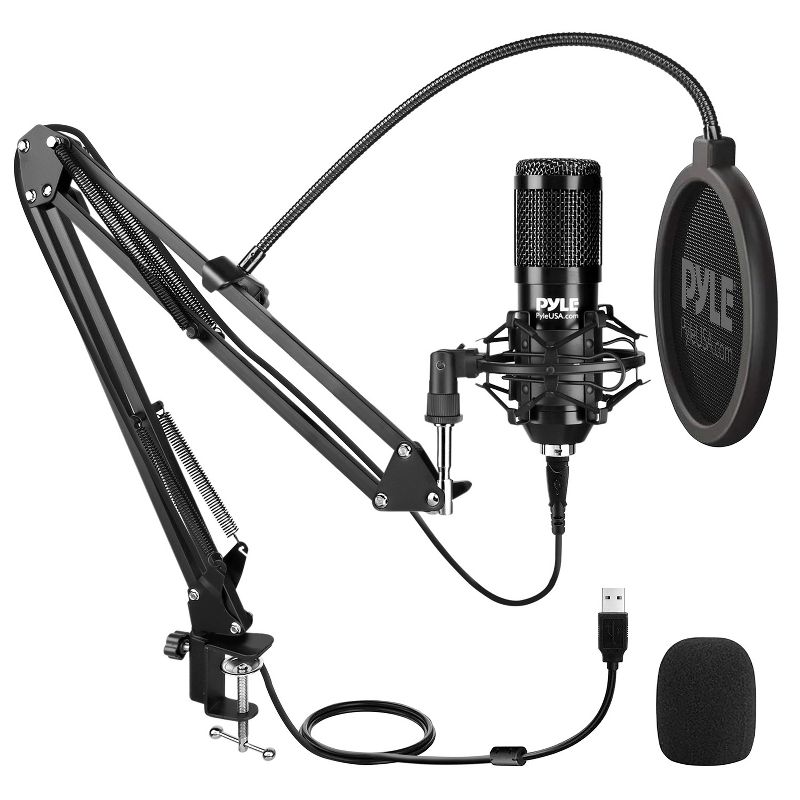 Pyle® Desktop USB Podcast Microphone Kit, PDMIKT140, 1 of 9