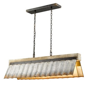Golden Lighting Waylon 5-Light Linear Pendant in Antique Black Iron - 1 of 1
