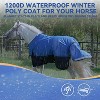 Docred Winter Horse Blanket,1200D Waterproof Poly Breathable Warmth,Durable Tear-Resistant Thick with Snuggit 220G Filling Horse Turnout Blanket - 4 of 4