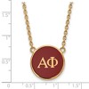 Black Bow Jewelry 14k Yellow Gold Plated Sterling Silver Alpha Phi Greek Life Necklace 18 Inch - 2 of 4