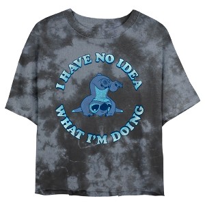 Junior's Women Lilo & Stitch I Have No Idea Crop T-Shirt - 1 of 4