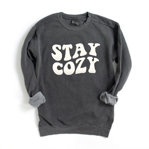 Simply Sage Market Women's  Garment Dyed Graphic Sweatshirt Stay Cozy Puff Print - 1 of 4