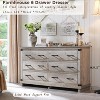 SinCiDo Farmhouse 54"W Dressing Table w/ 6 Drawers,Thick Plate Design,Large Drawer Cabinet/Wardrobe,Bedroom,Living Room & Corridor - 4 of 4