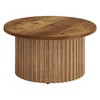 Resenkos Center Coffee Table, Living Room Table,31.5" Coffee Table, Farmhouse Circle Center Table Sofa Side Table Brown - 2 of 3