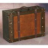 Wooden Vintage Luggage Trunks - Antique Carry-on Suitcase Storage Box with Hinged Lids, Old-Fashioned Decorative Box - 3 of 4
