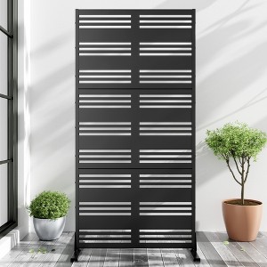 PexFix Outdoor Metal Privacy Screen Garden Fence Stripe Pattern Wall Applique - 1 of 4