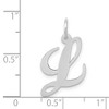 Black Bow Jewelry 14k White Gold, Ella Collection Medium Fancy Script Initial L Pendant - 4 of 4