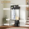 Hall Tree with Bench and Shoe Storage, 5-in-1 Entryway Bench with Coat Rack, 3 Storage Shelves, 2 Fabric Drawers - 4 of 4