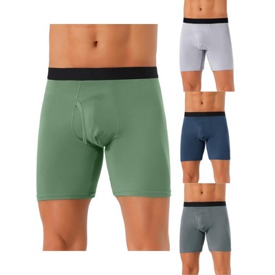 INSPIRE CHIC Men's 4 Pack Lightweight Soft Stretch Open-fly Basic Boxer Briefs