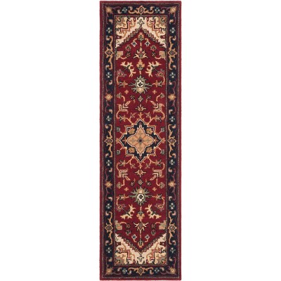 Elegant Heritage Hand-Tufted Wool Runner Rug in Rich Red